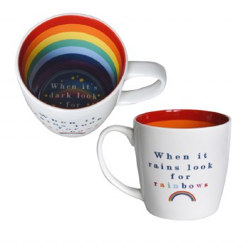 Inside Out Mug When it Rains Rainbows