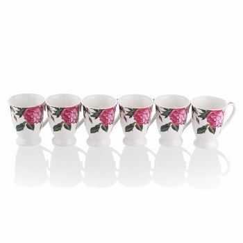 Newbridge Silverware Mugs (6) Rose Collection
