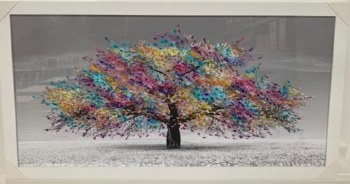 Multi Colour Tree Liquid Art 57 * 107cm