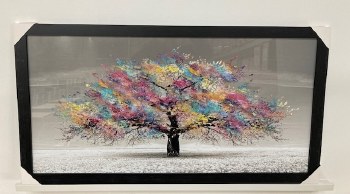 Multi Coloured Tree Picture 57 * 107cm