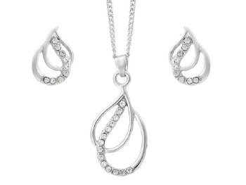 Indulgence Necklace Crystal Teardrop Set