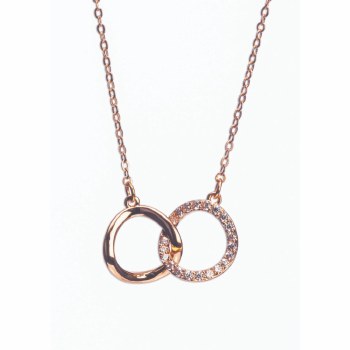 Newgrange Living - Jewellery Rose Gold Interlocking Diamante Rings Necklace