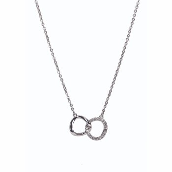 Newgrange Living - Jewellery Silver Interlocking Diamante Rings Necklace