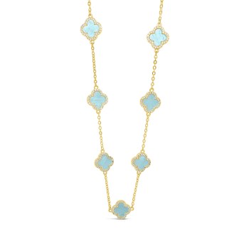 Absolute Jewellery NECKLACE GOLD/AQUA N2350AQ