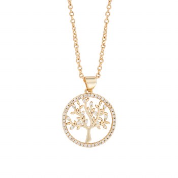 Indulgence Necklace Gold CZ Tree Of Life