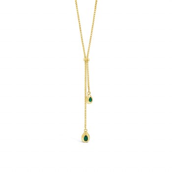 Absolute Jewellery Necklace Gold Emerald N2397EM