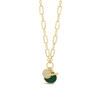 Absolute Jewellery Necklace Gold Emerald N2398EM