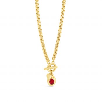 Absolute Jewellery Necklace Gold/Siam Red N2395RE