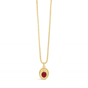 Absolute Jewellery Necklace Gold/Siam Red N2408RE