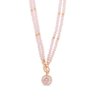 Absolute Jewellery Necklace Rose Gold &amp; Pink N2179PK