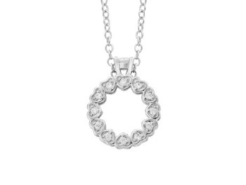 Indulgence Necklace Ring of Hearts Rhodium