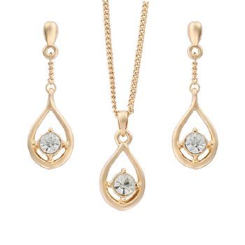 Indulgence Necklace Set Gold Teardrop CZ