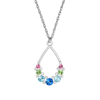 Indulgence Necklace Teardrop Multi Crysta