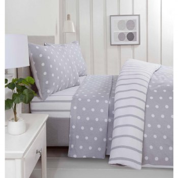 New York Grey Spots Double Duvet Set