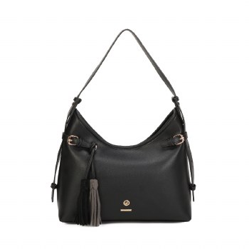 Hampton Handbags Olive Curved Shoulder Bag Black