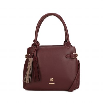 Hampton Handbags Olive Grab Bag Burgundy