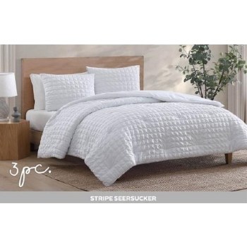 Comforter Set 3pc Olivia White 
Fit Double &amp; King Size Bed