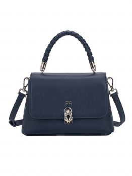 GIONNI HANDBAG OPAL FOLDOVER TOP HANDLE BAG NAVY