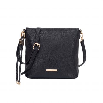 Hampton Handbags Orchid Crossbody Bag Black