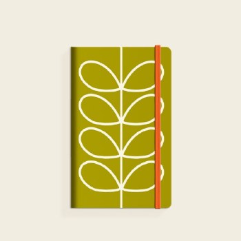 Orla Kiely A5 Notebook Linear Stem Olive