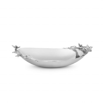 Newbridge Silverware Oval Dish with Floral Motif