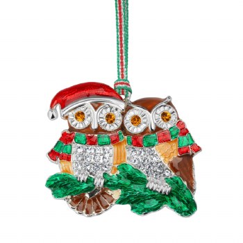 Newbridge Silverware Owl Couple Christmas Tree Decoration