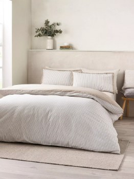 Oxford Pinstripe Natural Single Duvet