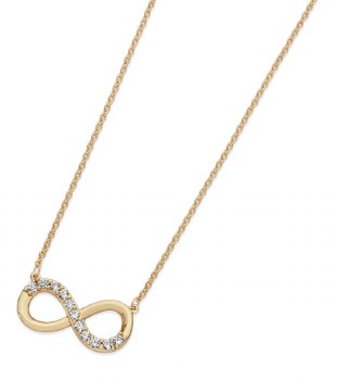 Tipperary Crystal Part Stone Infinity Pendant Gold