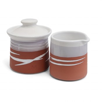 Tipperary Crystal Paul Maloney Pottery Terracotta Milk &amp; Sugar