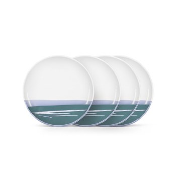 Tipperary Crystal Paul Maloney Set of 4 Side Plates Terracotta