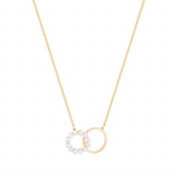 Tipperary Crystal Pearl &amp; CZ Pendant Silver/Gold