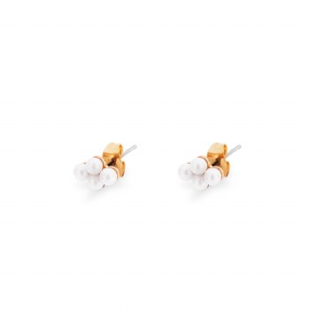 Tipperary Crystal Pearl Earrings Four Gold
