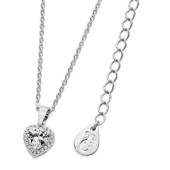Tipperary Crystal Pendant Diamante Heart Silver