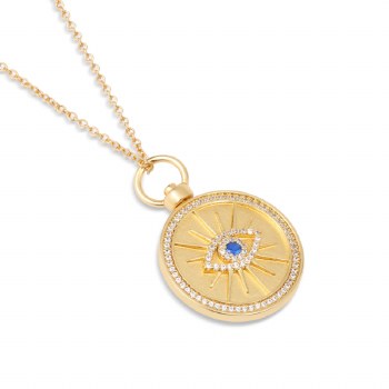 Newbridge Silverware Pendant Gold Evil Eye