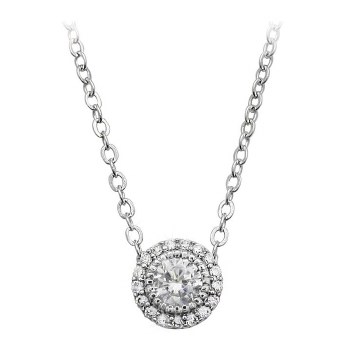 Tipperary Crystal Pendant Pave Surround Silver