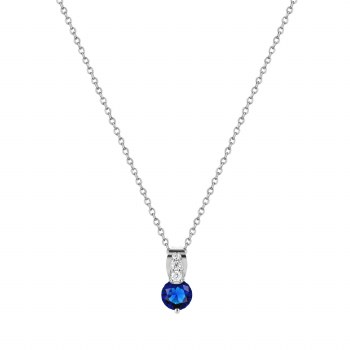 Tipperary Crystal Pendant Silver Round Sapphire