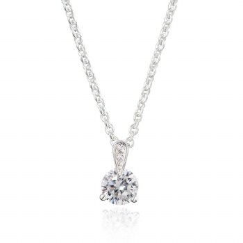 Newbridge Silverware Pendant Solitaire CZ