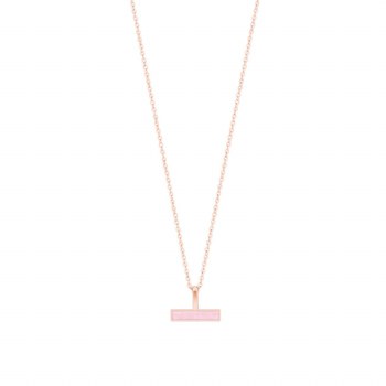 Tipperary Crystal Pink Bar Pendant Rose Gold