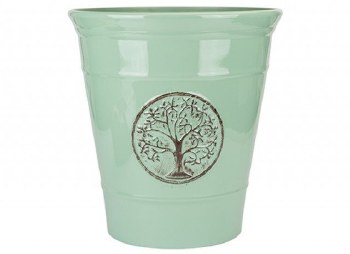 Planter Tree of Life Pale Green 30cm Plastic