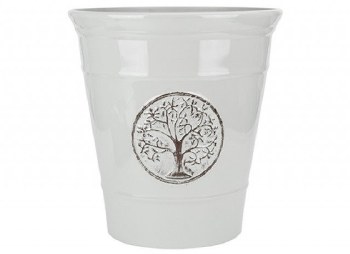 Planter Tree of Life Grey 40cm Plastic