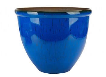 Planter Ceramic Look Blue 52cm