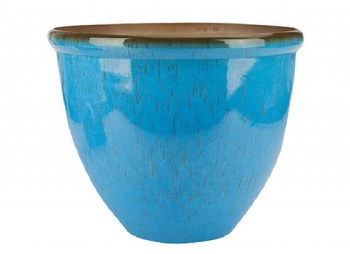 Planter Ceramic Look Light Blue 52cm