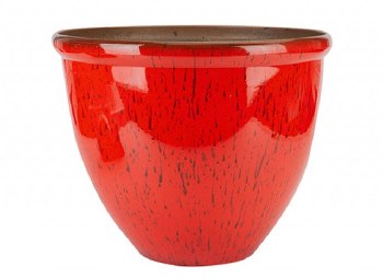 Planter Ceramic Look Red 30cm