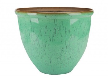 Planter Ceramic Look Turquoise 40cm