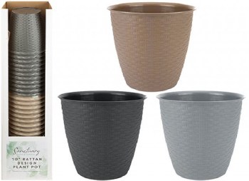 Planter Rattan 10" Assorted