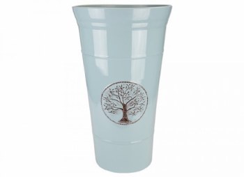 Planter Tree of Life Tall Powder Blue Plastic