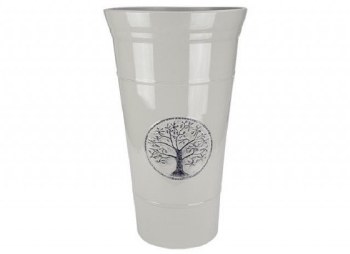Planter Tree of Life Tall Grey Plastic