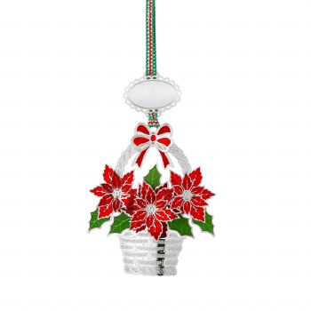 Newbridge Silverware Poinsettia Basket Christmas Tree Decoration