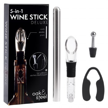 Oak &amp; Steel Wine Accessory Deluxe 5 in 1 Kit