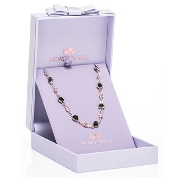 Newgrange Living Jewellery Rose Gold Emerald Diamond Pendant